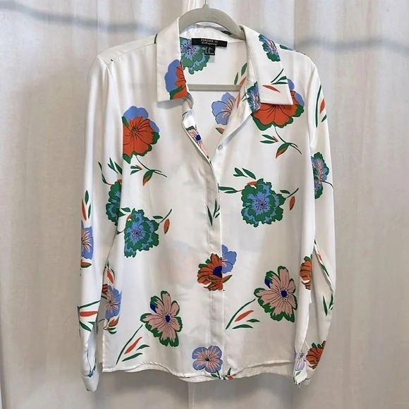 Floral Button Down  Blouse, Size XL - Picture 1 of 12